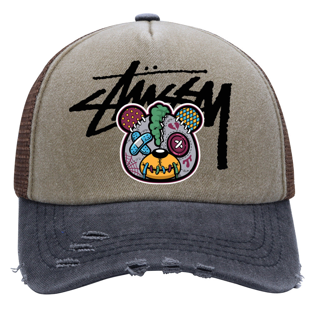 Stussy Hat Spring and Autumn Fashion Baseball Cap Breathable Retro Wash Printing