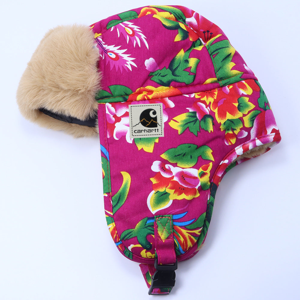 Stussy Hat Lei Feng Hat Winter Warm Fleece Thickened Ethnic Style
