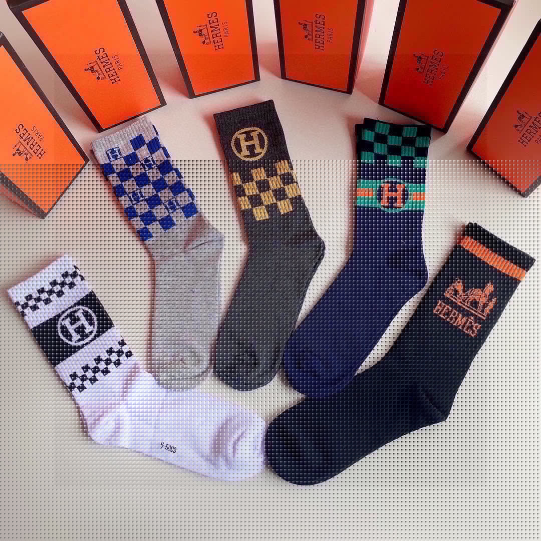 HERMES CREW SOCKS 410973 (1 BOX)