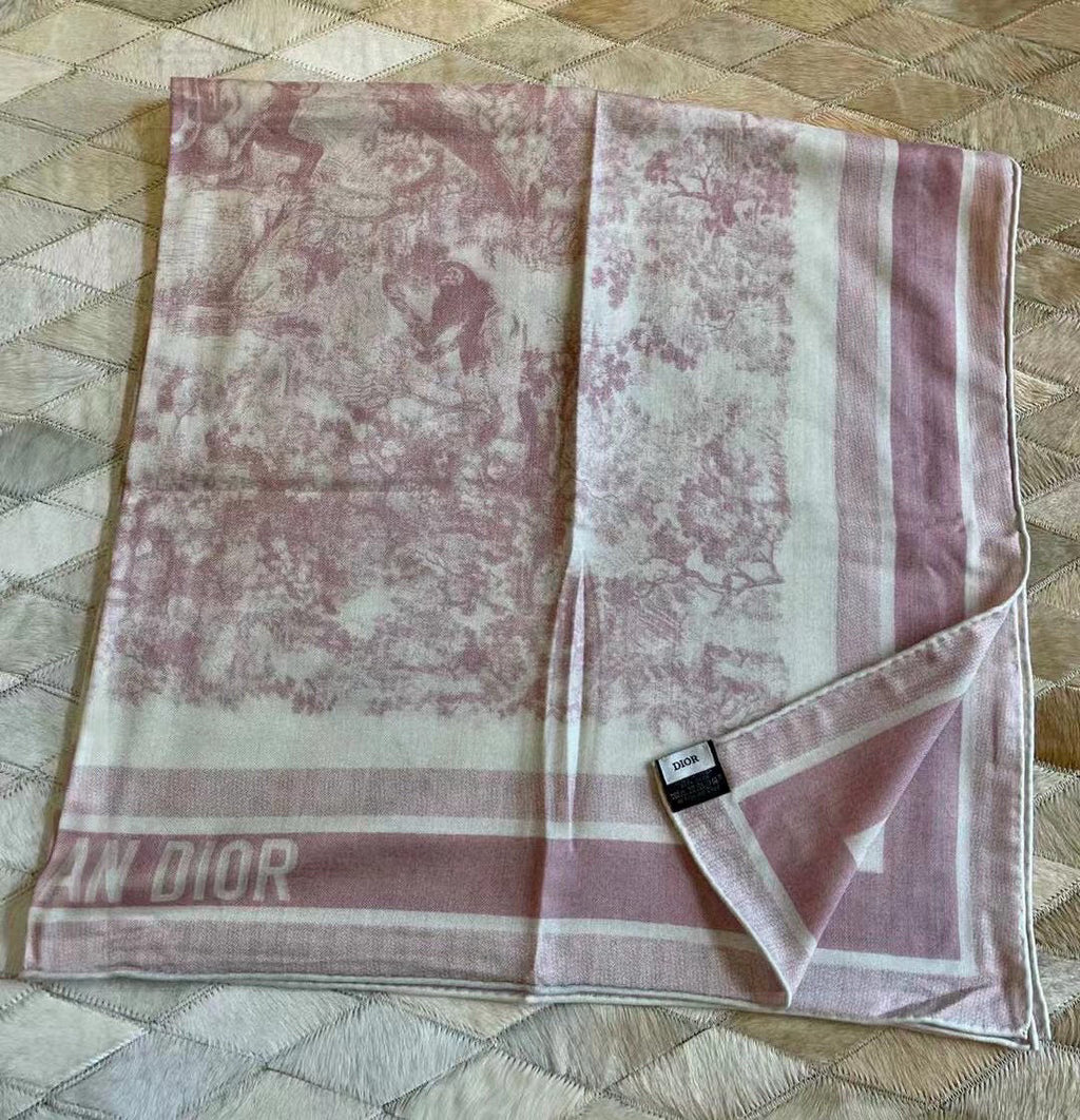 DIOR SCARF 110 CM IN COTTON-SILK FABRIC 730607