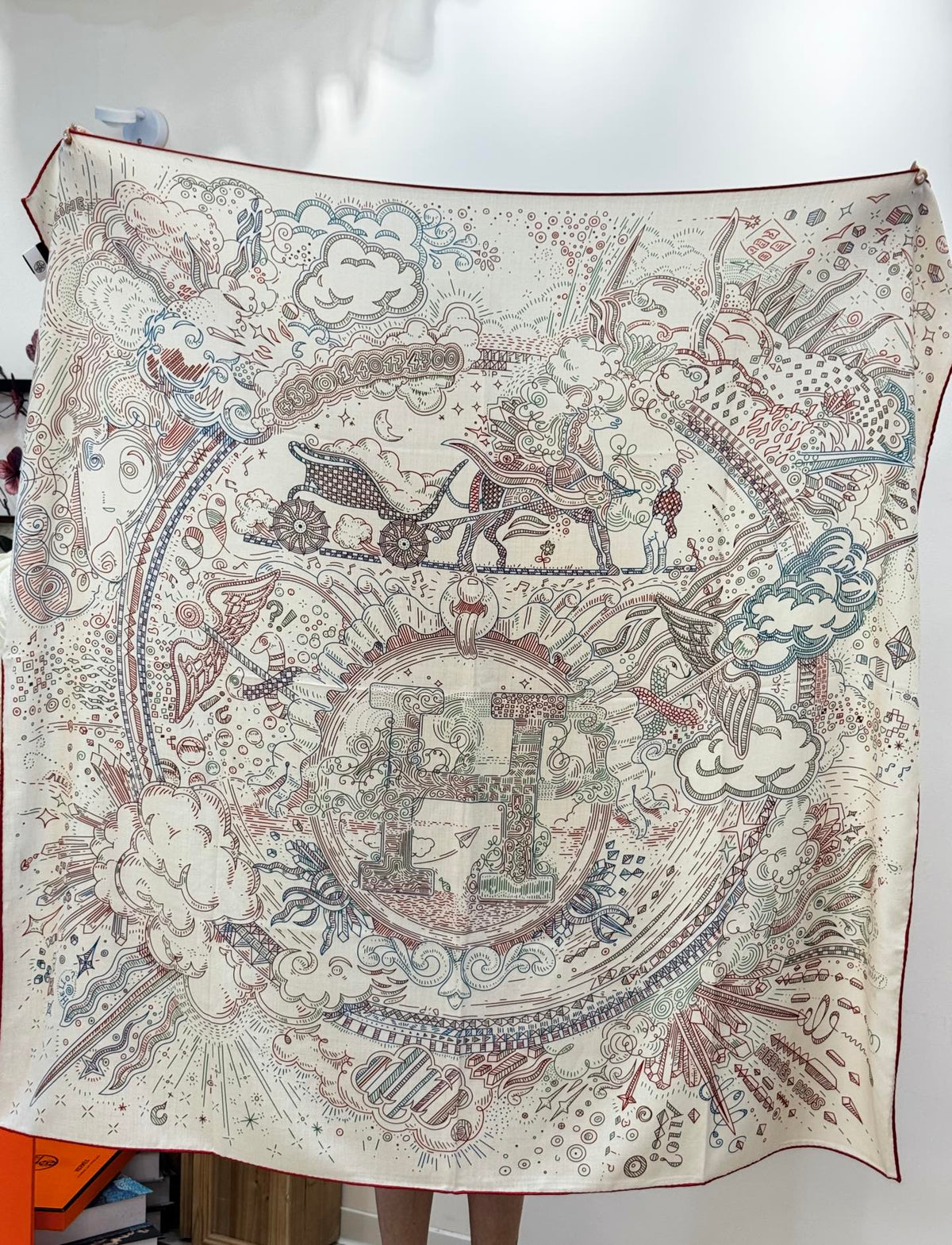 HERMES HERMES 25S SCARF 135 IN SILK 854787