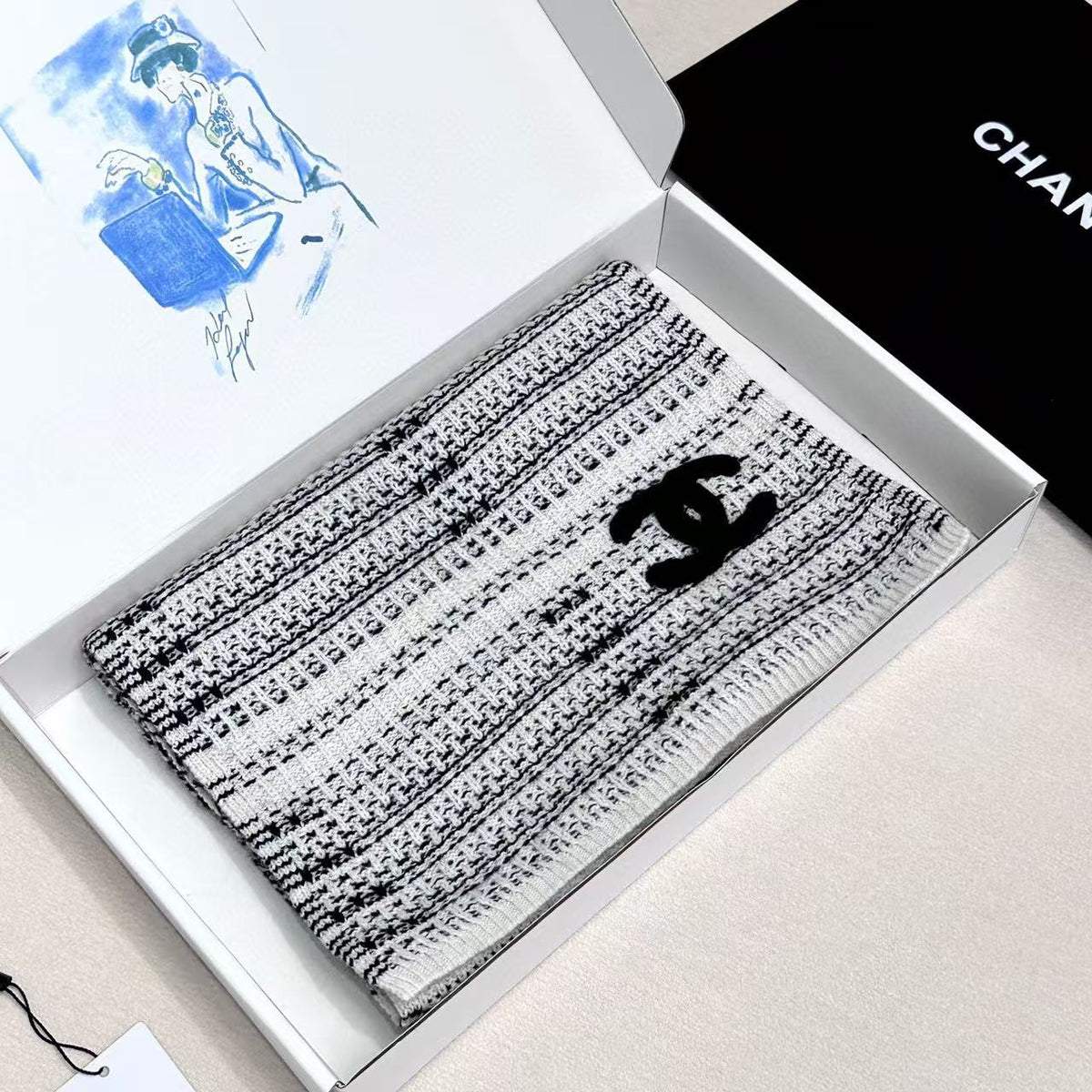 CHANEL 25S SCARF 180 CM IN CASHMERE 943879