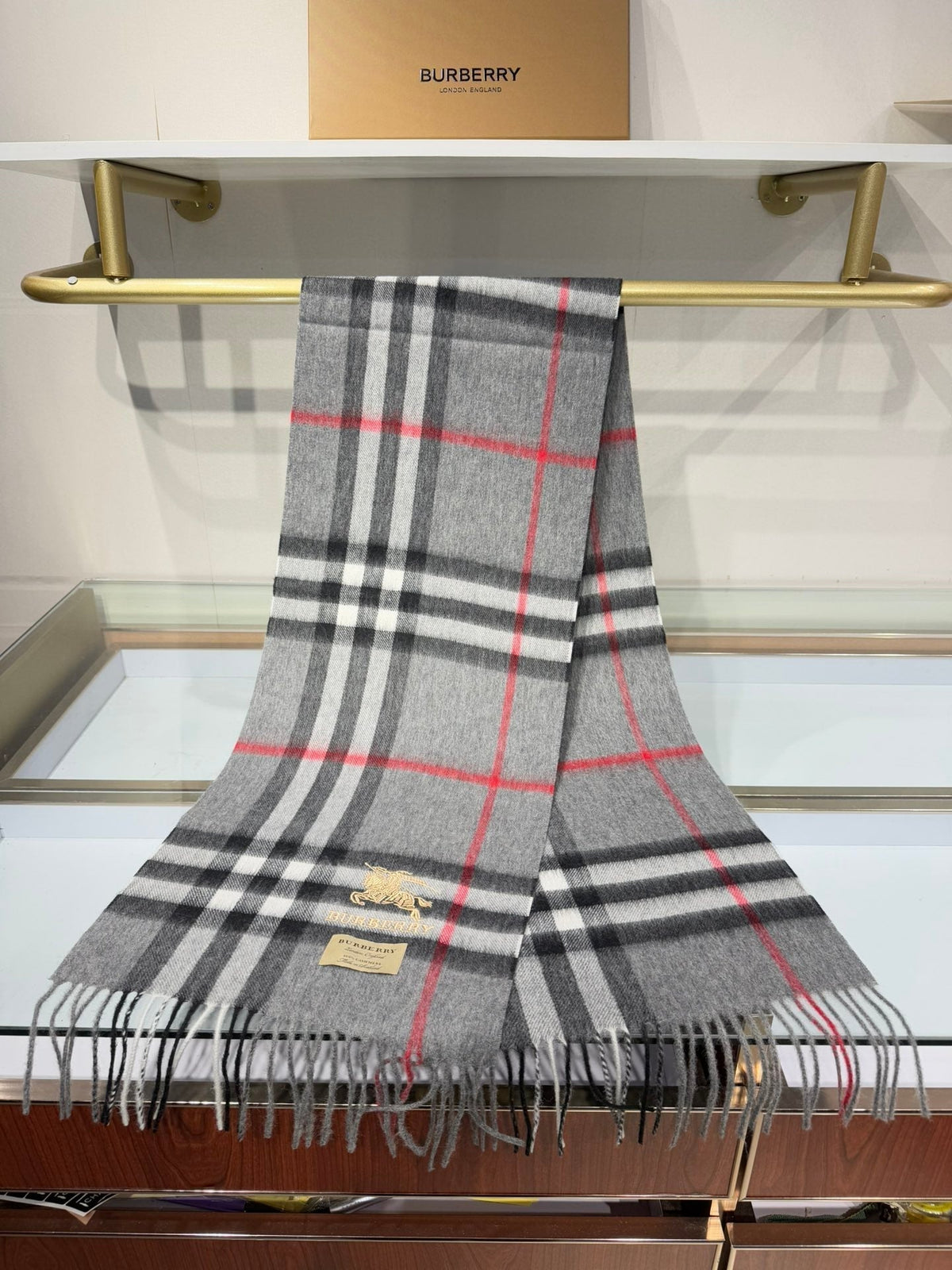 BURBERRY BBR SCARF 180 CM IN CASHMERE 732174